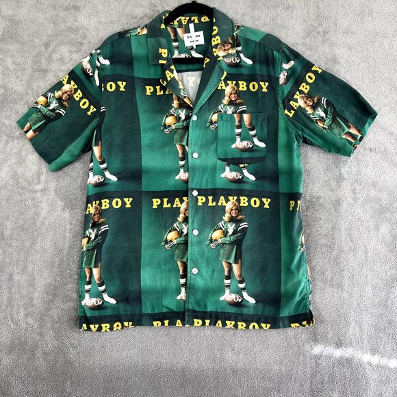 PLAYBOY x SOULLAND NEW Orson Sept 1967 Retro Football Hawaiian Shirt Men's M - Picture 1 of 10